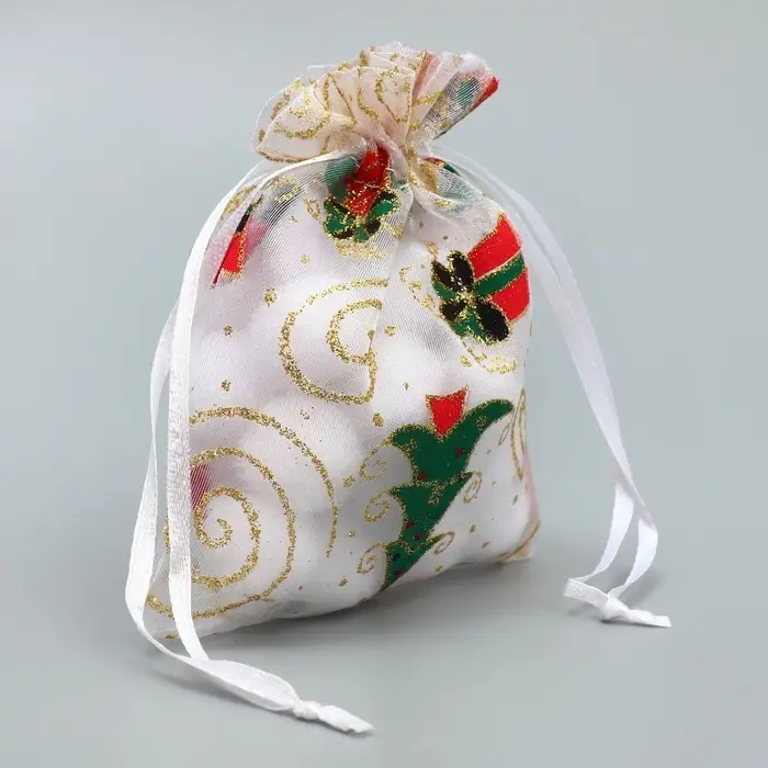 Мешочек подарочный органза &laquo;Золотые мгновения&raquo;, 10 х 12 см +/- 1.5 см