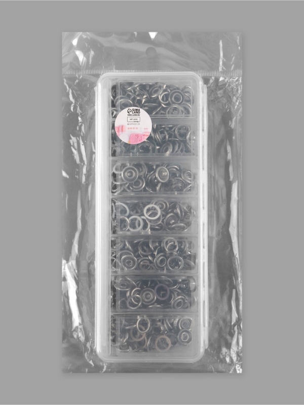 Кнопки рубашечные, открытые, d=9.5 мм, 140 шт., в пластиковом органайзере