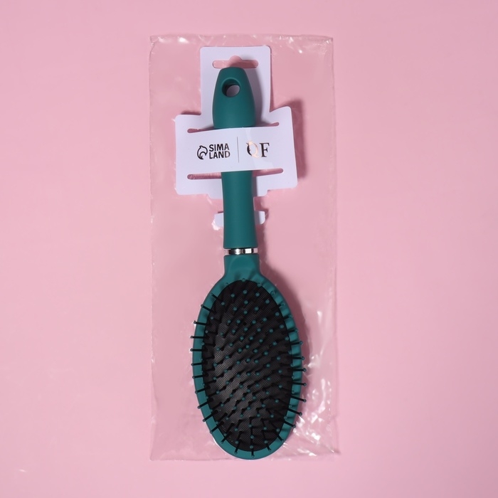 Расчёска массажная, 7,5 &times; 24,5 см, цвет бирюзовый