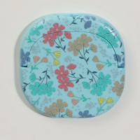 Зеркало карманное &laquo;Узор&raquo;, с подставкой, 8 &times; 8 см, цвет голубой