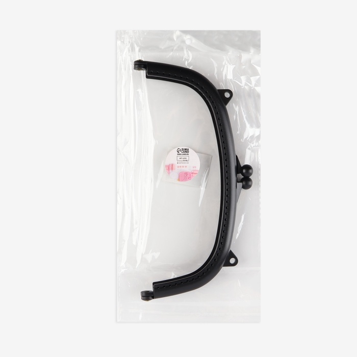 Фермуар пришивной, 21 &times; 10 см, цвет чёрный/антик