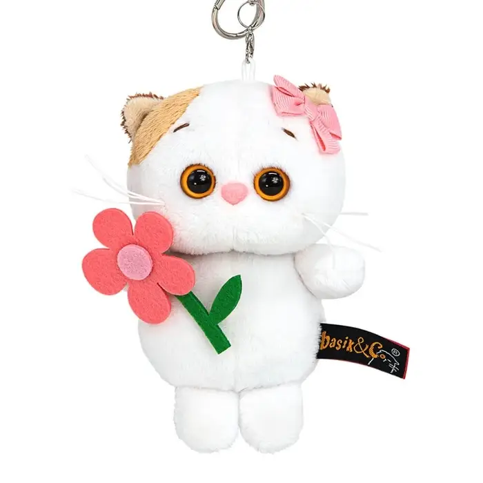 Мягкая игрушка-брелок "Кошечка Ли-Ли с цветочком", 11 см LKta-005
