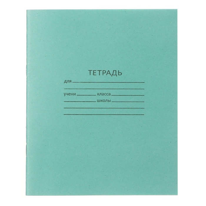 Комплект тетрадей из 20 штук, 24 листа в клетку КПК "Зелёная обложка", 60 г/м2, блок №2, белизна 75% (серые листы)