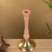 Подсвечник на 1 свечу "Пудровый" 10,5х10,5х25 см