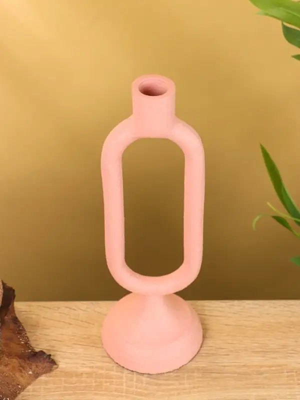 Подсвечник на 1 свечу "Пудровый" 8,5х,8,5х26 см