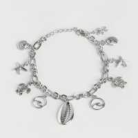 Браслет на ногу &laquo;Морские знаки&raquo; цвет серебро, L=22 см