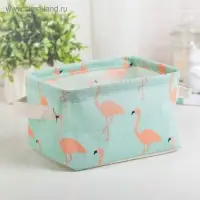 Корзина для хранения с ручками &laquo;Фламинго&raquo;, 20.2&times;17&times;13 см, голубая