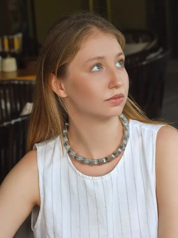 Чокер &laquo;Обруч&raquo; кручённый, цвет серебро