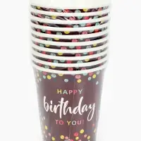 Стакан одноразовый бумажный &laquo;Happy Birthday&raquo; , конфетти 250 мл