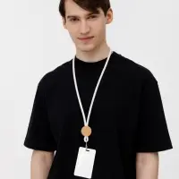 Шнурок для бейджа Tube Wood, белый