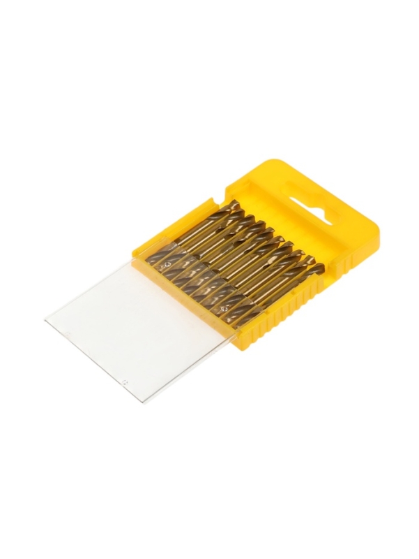 Набор двусторонних сверл по металлу ТУНДРА, HSS-Tin, 5.2 х 55 мм, 10 шт.