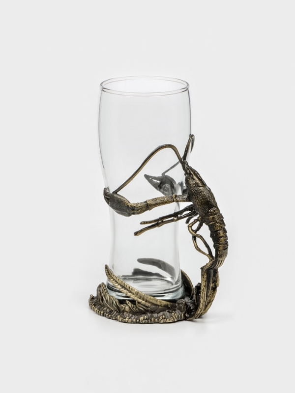 Бокал для пива "Рак",  9.2 х 18.5, мельхиор