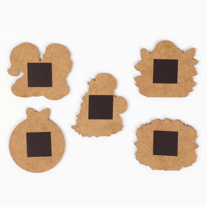 Магнит новогодний деревянный &laquo;Новый год: Сказочного года&raquo;, МИКС из 5 шт