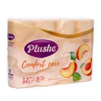 Туалетная бумага Plushe Honey Nectarine &laquo;Персик&raquo; , 3 слоя, 12 рулонов