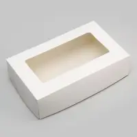 Упаковка для продуктов с окном, белая, 23&times;14&times;6 см, 1.9 л