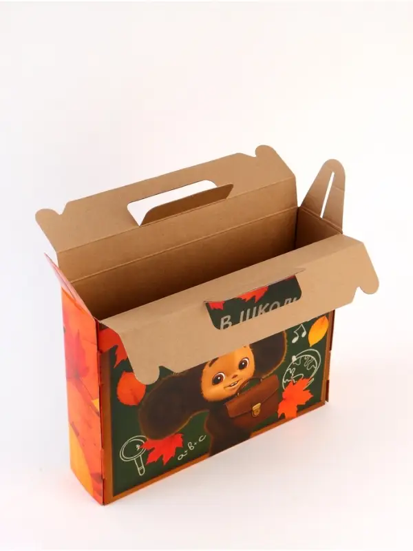 Коробка складная &laquo;Вперёд к знаниям&raquo;,Чебурашка, 33,7 х 25,7 х 7,9 см