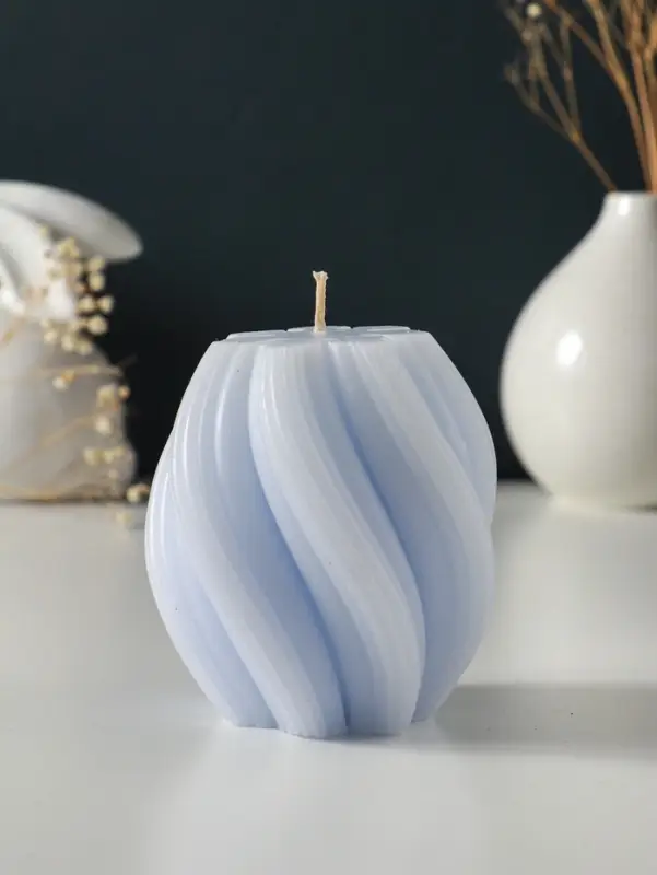 Свеча-цилиндр 9х8 см, 220 гр, с нарезкой, лаванда