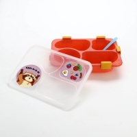 Ланч - бокс с 4 секциями &laquo;Еда!&raquo;, 23 х 17 х 5,5 см, розовый