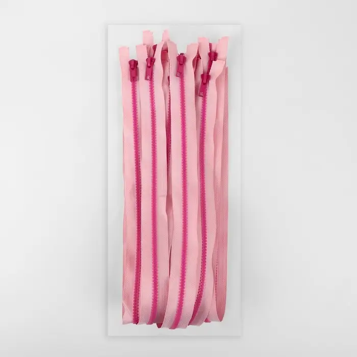 Молния &laquo;Трактор&raquo;, №5, разъёмная, замок автомат, 70 см, розовая