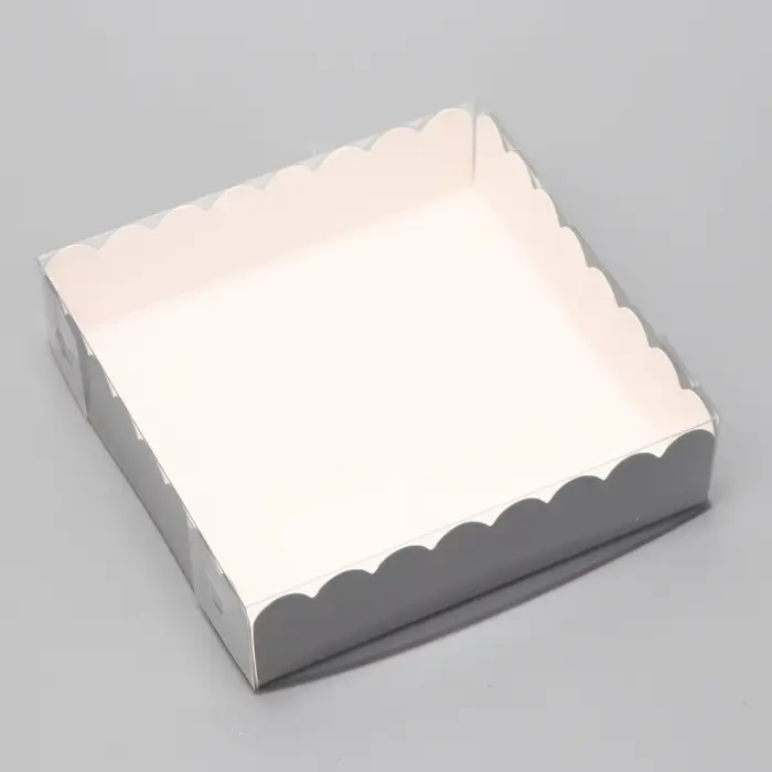 Коробка для печенья, серебряная, 12&times;12&times;3 см