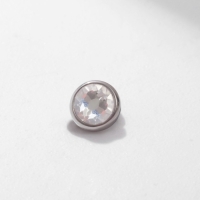 Накрутка для пирсинга из нержавеющей стали &laquo;Конус&raquo;, цвет белый в серебре, резьба 0,07 мм