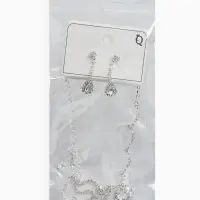Набор 2 предмета: серьги, колье &laquo;Вечерний шик&raquo; капля ажурная, белый в серебре