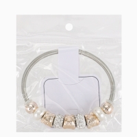 Браслет жемчуг &laquo;Марджери&raquo; сова, цвет белый в серебре, d=6,5 см