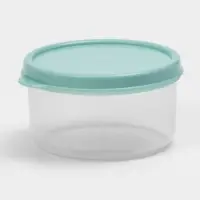 Контейнер круглый Доляна, пищевой, 150 мл, прозрачный, крышка бирюзовая