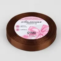 Лента атласная, 12 мм &times; 23 &plusmn; 1 м, цвет тёмно-коричневый №32