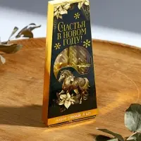 Свечи витые &laquo;Счастья в новом году. Золотой конь&raquo;, 4 шт, 6,8 х 16 х 2 см