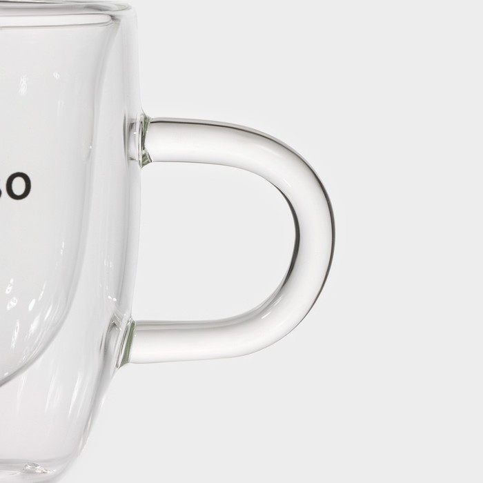 Кружка стеклянная с двойными стенками Magistro &laquo;Дуо. Espesso&raquo;, 80 мл, 9&times;6&times;6,5 см