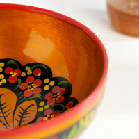Салатник, средний, 14&times;7,5 см, хохлома