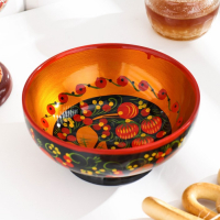 Салатник, средний, 14&times;7,5 см, хохлома