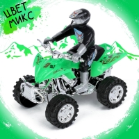 Мотоцикл инерционный &laquo;Квадрик&raquo;, с гонщиком, цвета МИКС