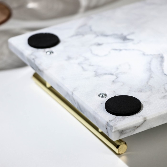 Поднос Magistro Marble, мрамор, 29,5&times;19,5 см, белый