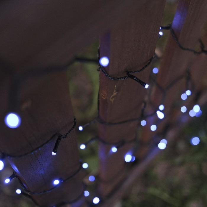 Гирлянда &laquo;Нить&raquo; 20 м, IP44, тёмная нить, 200 LED, свечение синее, 8 режимов, 220 В