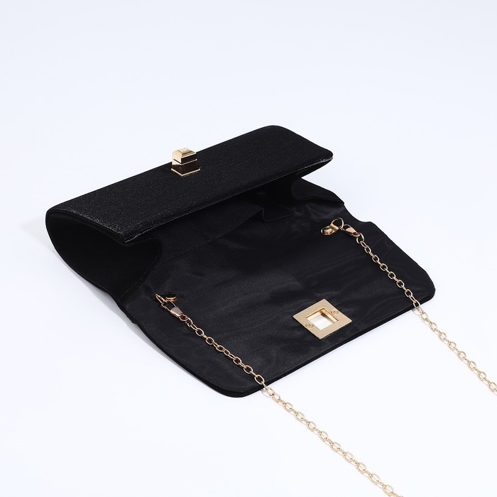 Сумка-клатч на магните, цвет чёрный