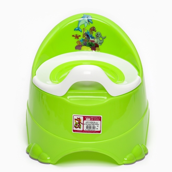 Горшок детский антискользящий &laquo;Бэйби-Комфорт&raquo; с крышкой, съёмная чаша, цвет салатовый