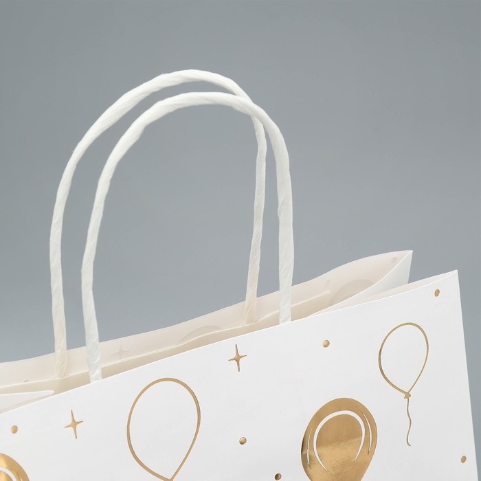 Пакет подарочный крафтовый, упаковка, &laquo;С днём рождения!&raquo;, 22 х 25 х 12 см