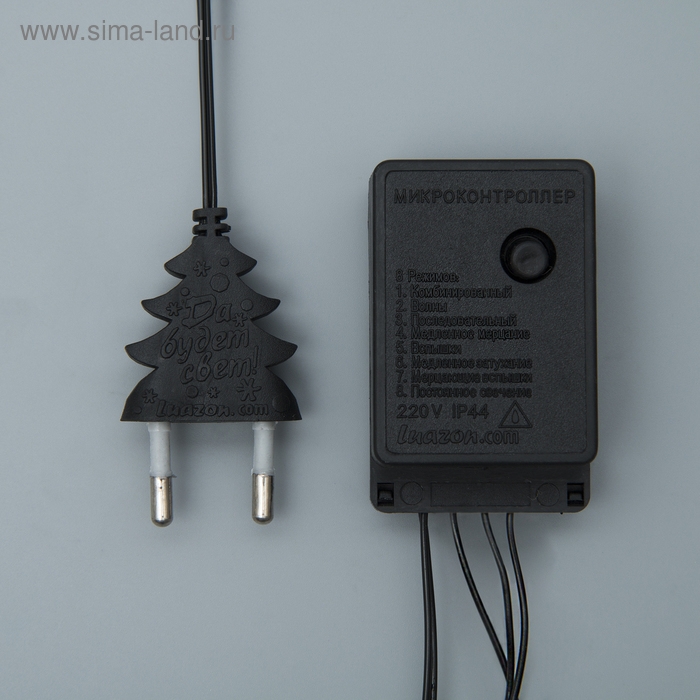 Гирлянда &laquo;Нить&raquo; 5 м, IP20, тёмная нить, 50 LED, свечение зелёное, 8 режимов, 220 В