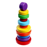 Пирамидка деревянная большая &laquo;Круг&raquo;