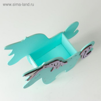 Кашпо деревянное 21.5&times;7&times;21 см уникальное "Единорог", тиффани сиреневый