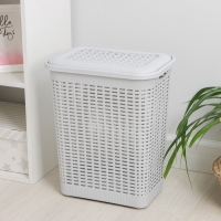 Корзина бельевая с крышкой, 30 л, 37&times;26&times;46,5 см, цвет МИКС