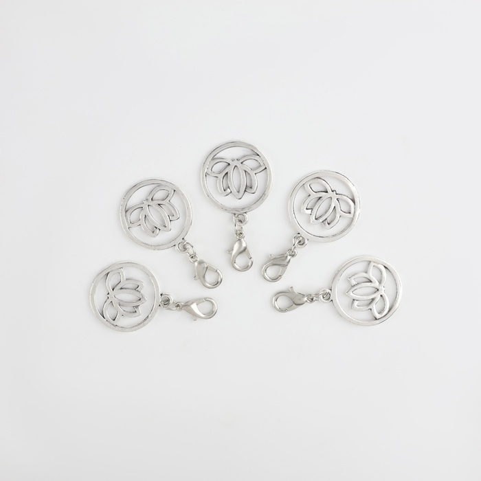 Маркеры для петель &laquo;Лотос&raquo;, d = 20 мм, 5 шт, цвет серебряный