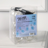 Гирлянда &laquo;Нить&raquo; 3 м с насадками &laquo;Лампочки&raquo;, IP20, серебристая нить, 100 LED, свечение синее, 3.5 В