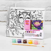 Картина по номерам для детей на подрамнике &laquo;Сова в наушниках&raquo;, 21 х 15 см