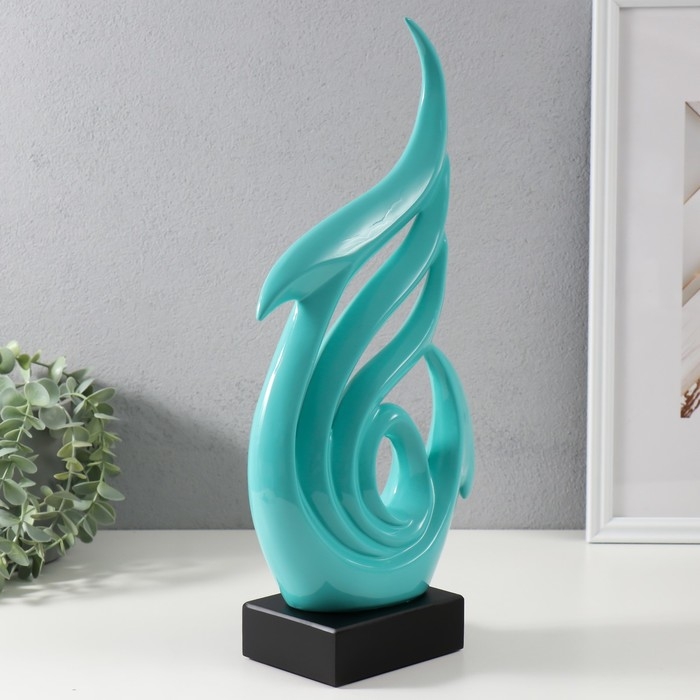 Сувенир керамика "Абстракция. Морские стрелы" бирюзовый 7,5х18,5х41 см