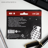 Флеш-карта на открытке &laquo;Граната&raquo;, 4 ГБ, черная