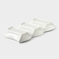 Менажница керамическая 3 ячейки &laquo;Марбл&raquo;, 36&times;17&times;3 см, цвет белый