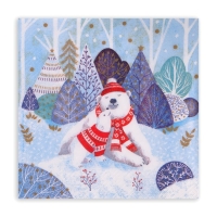 Новогодние салфетки бумажные GrandPero Deluxe &laquo;Умка&raquo;, 3 слоя, 33х33 см, 20 шт